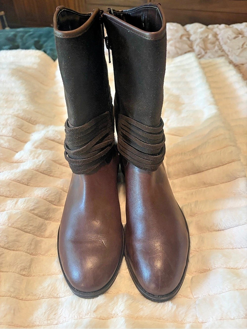 Lauren Ralph Lauren Wrap Strap Boots in Brown